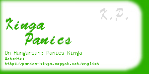 kinga panics business card